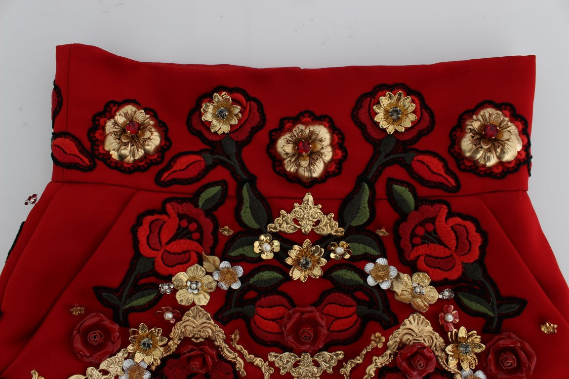 Міні-шорти Dolce &amp; Gabbana із вишитою сицилійською трояндою