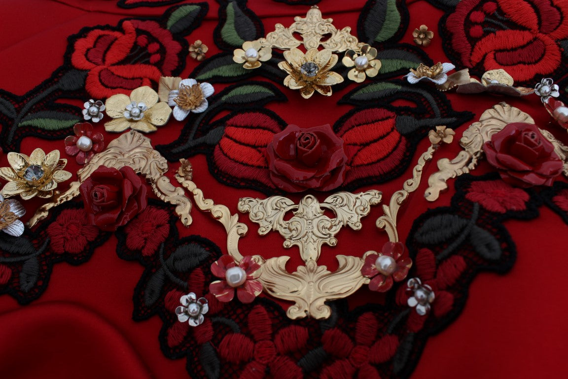 Міні-шорти Dolce &amp; Gabbana із вишитою сицилійською трояндою