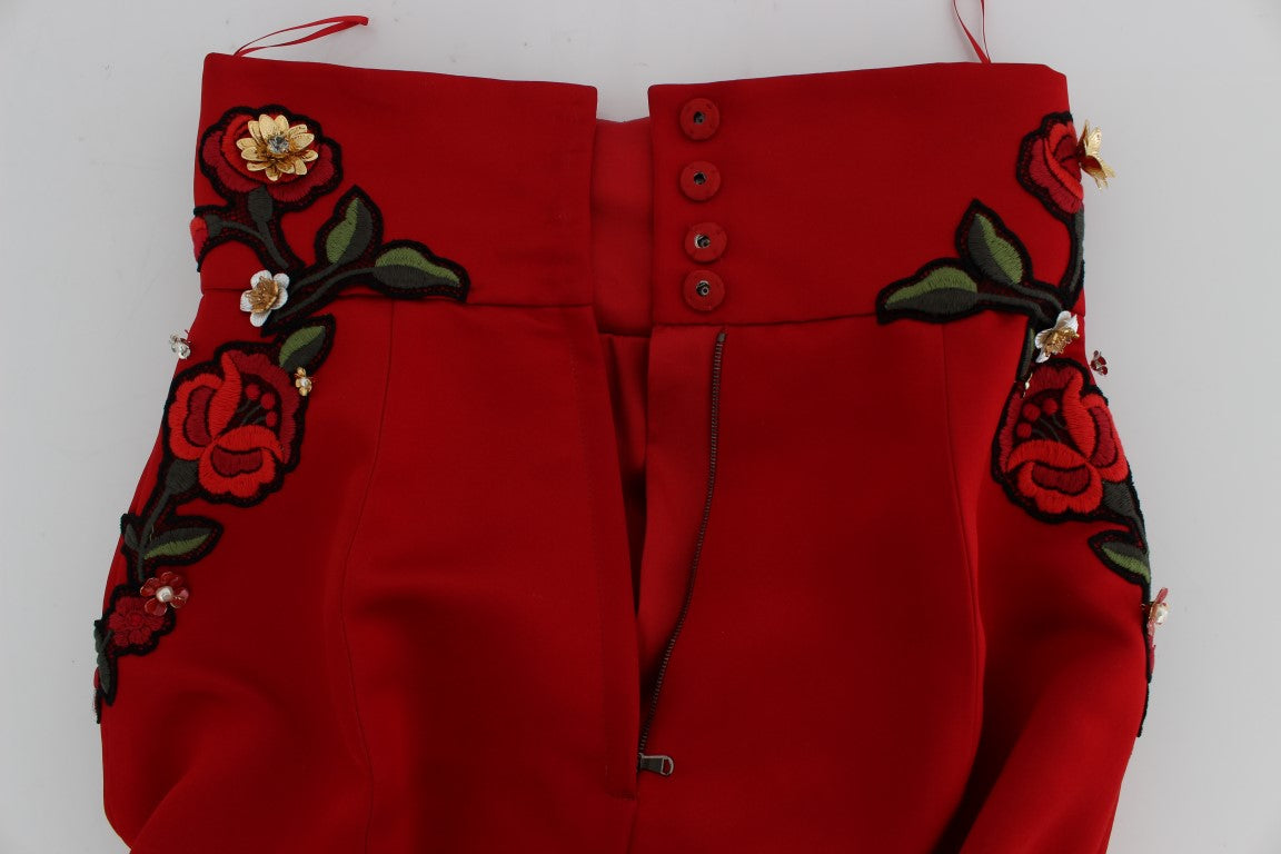 Міні-шорти Dolce &amp; Gabbana із вишитою сицилійською трояндою
